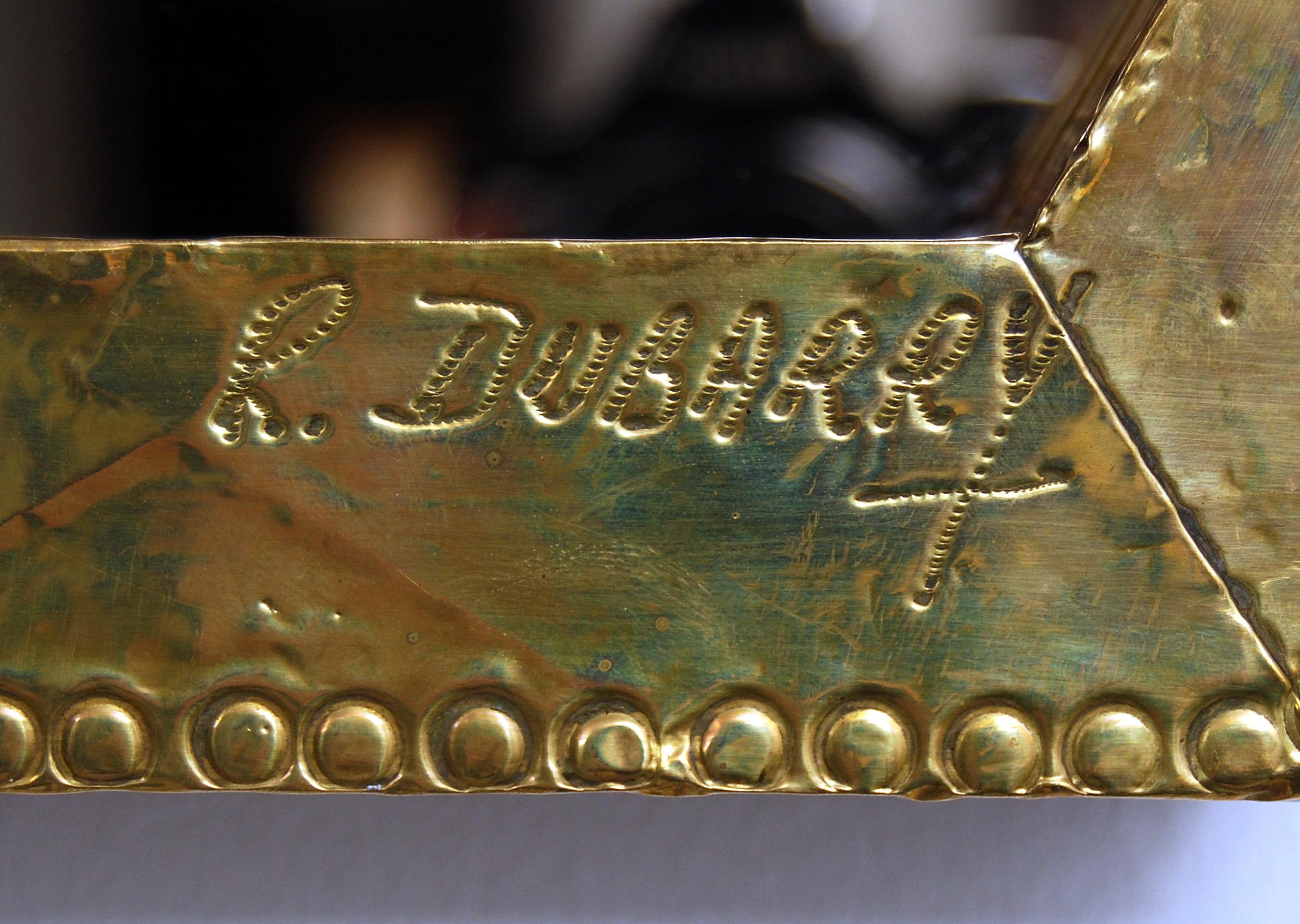 Hand-Crafted Rodolfo Dubarry's 1970s Gilded Brass Octagonal Mirror