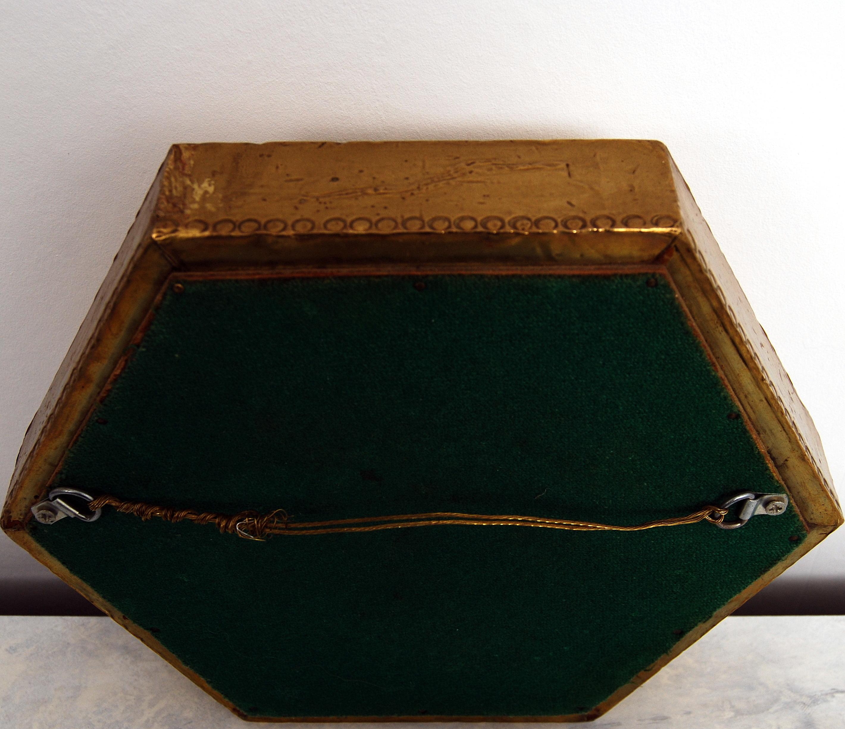 Late 20th Century Rodolfo Dubarry's 1970s Gilded Brass Octagonal Mirror