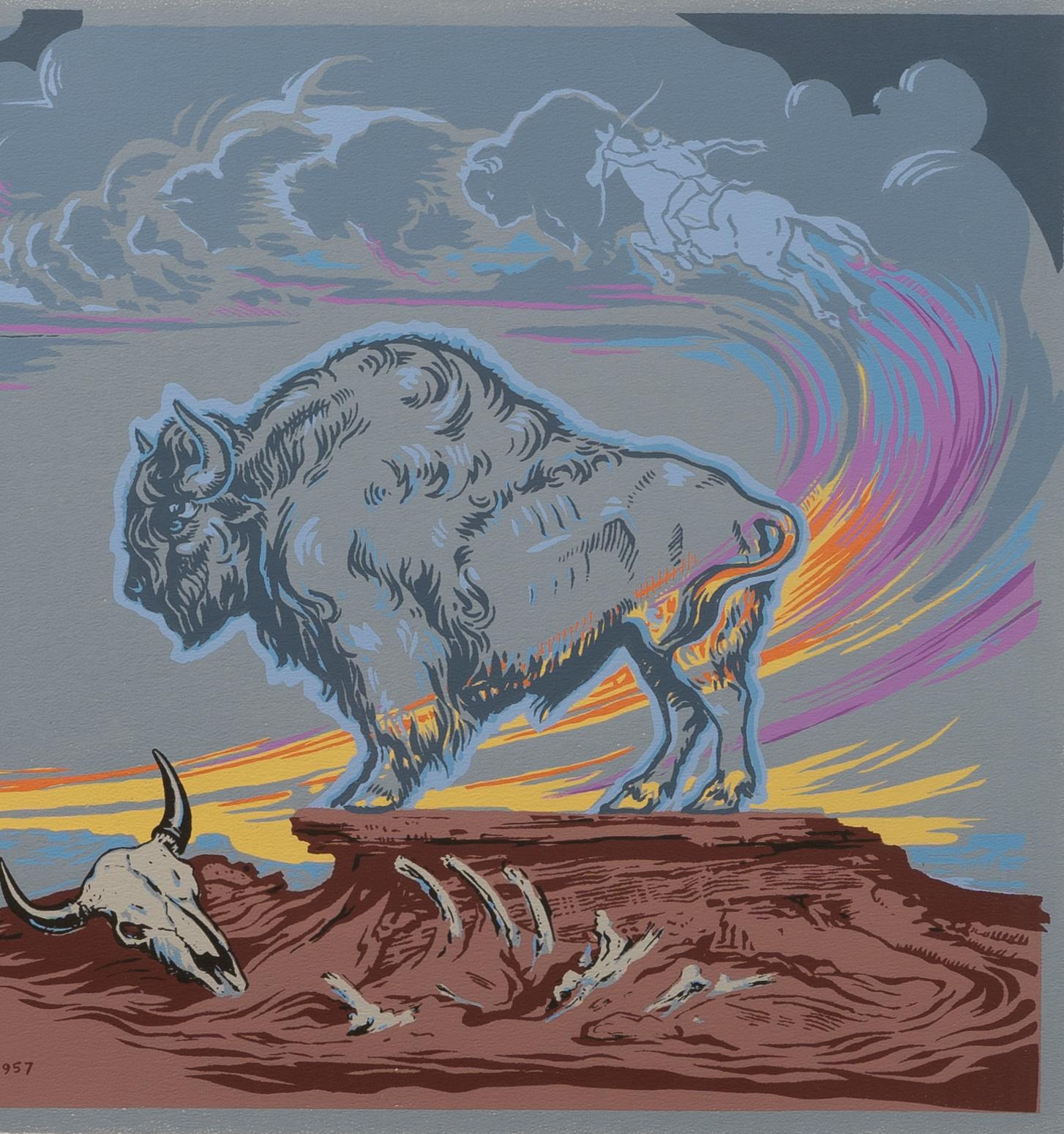 „Der Spirit Buffalo“, von Rodolfo Guzzardi, Siebdruck 1