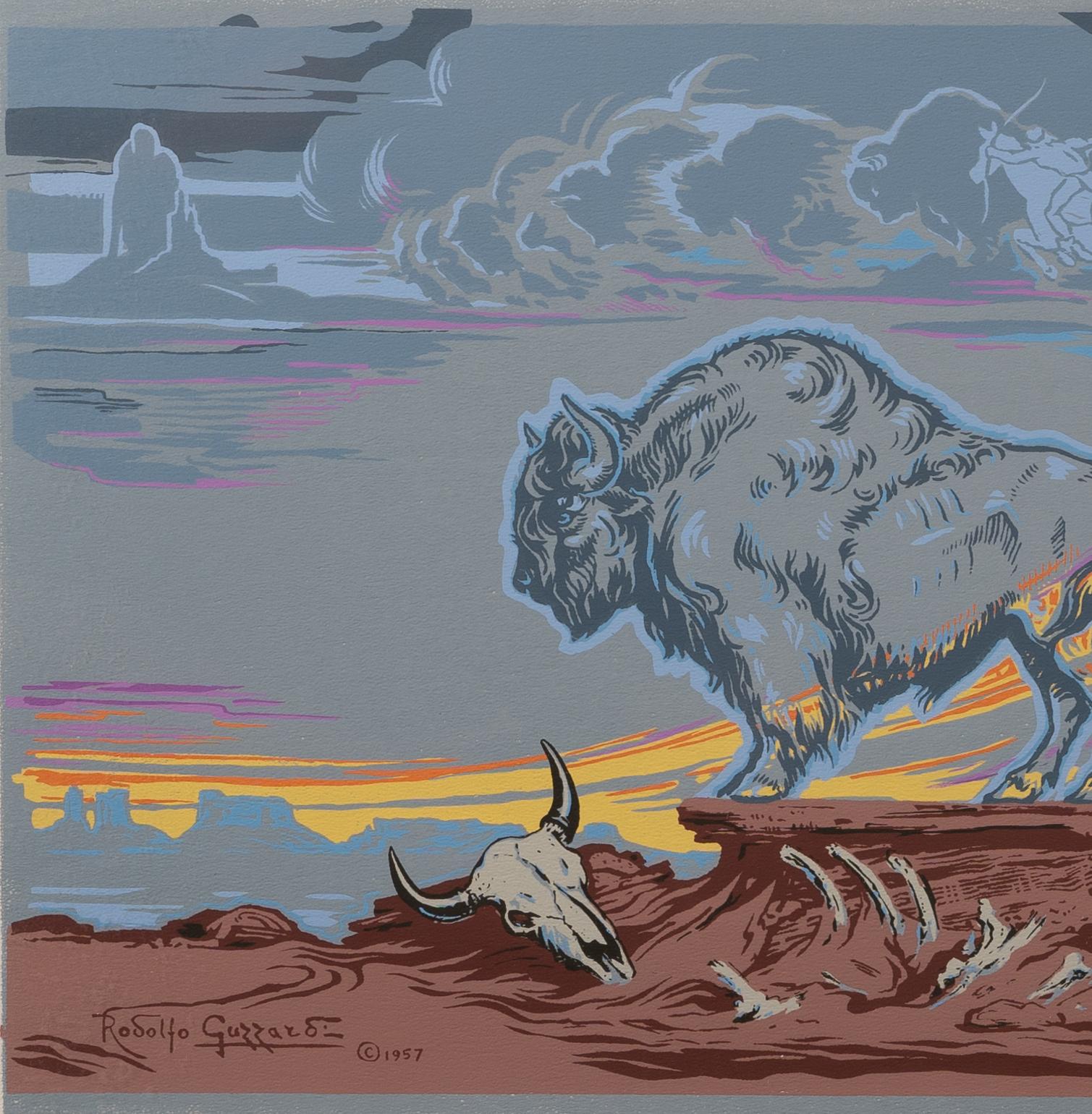 „Der Spirit Buffalo“, von Rodolfo Guzzardi, Siebdruck 2