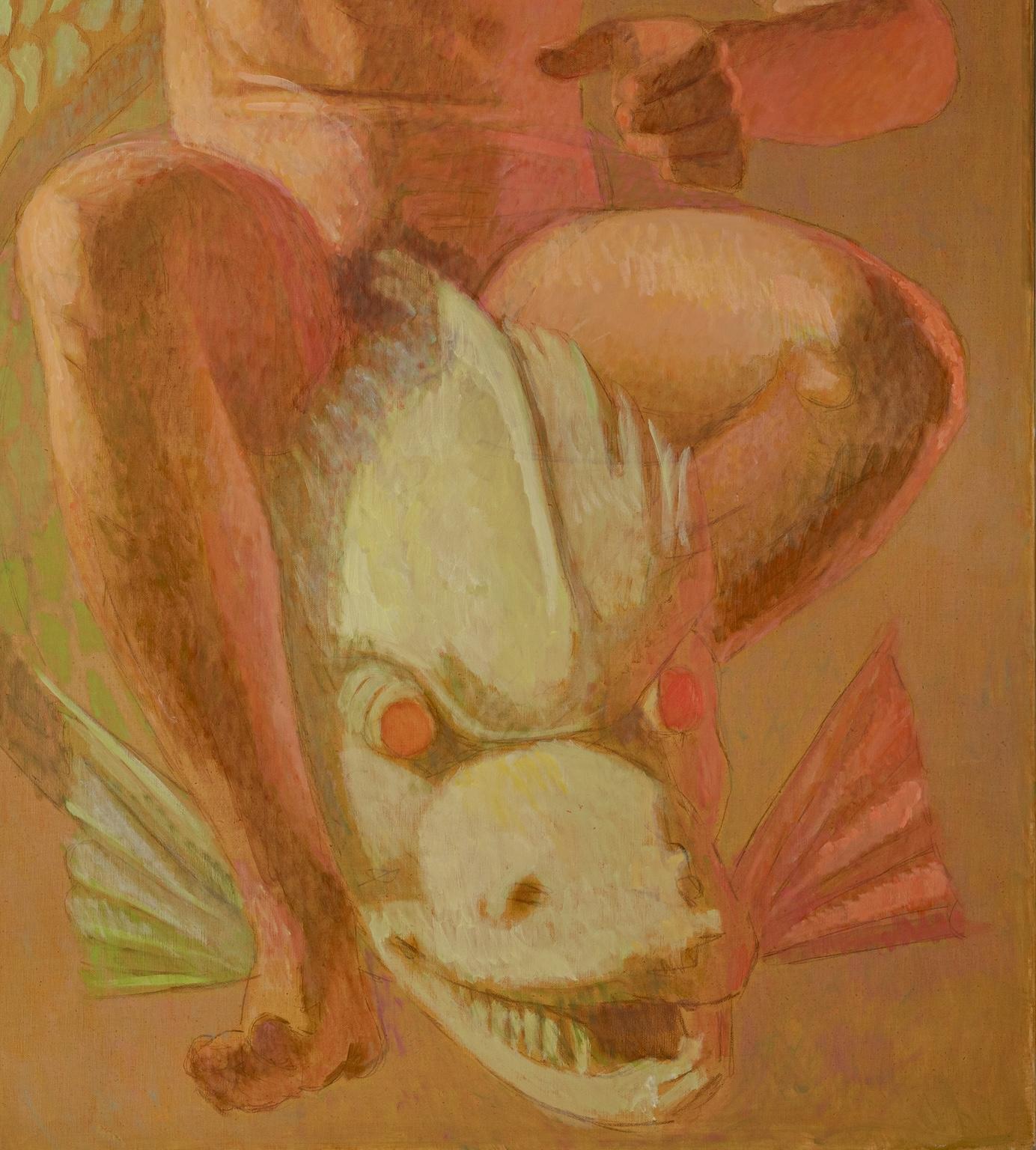 Pintura figurativa toscana del siglo XXI con tema mitológico óleo sobre lienzo - Painting Simbolista de Rodolfo Meli