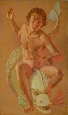 21st century Tuscan figurative painting of mythological theme oil on canvas