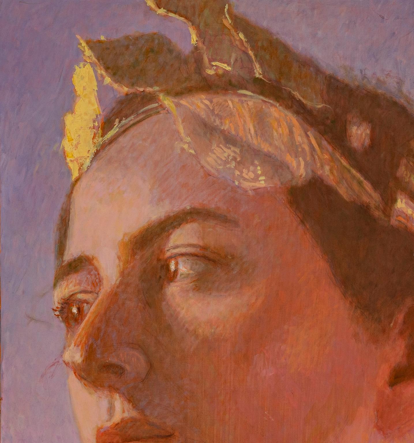 Ritratto femminile figurativo mitologico toscano del XXI secolo olio su tela - Painting di Rodolfo Meli
