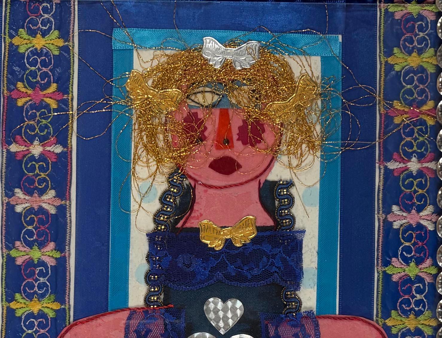 Rodolfo Morales - Untitled (Two Hearts) Collage in Original Tin Frame, c. 1980 en vente 2