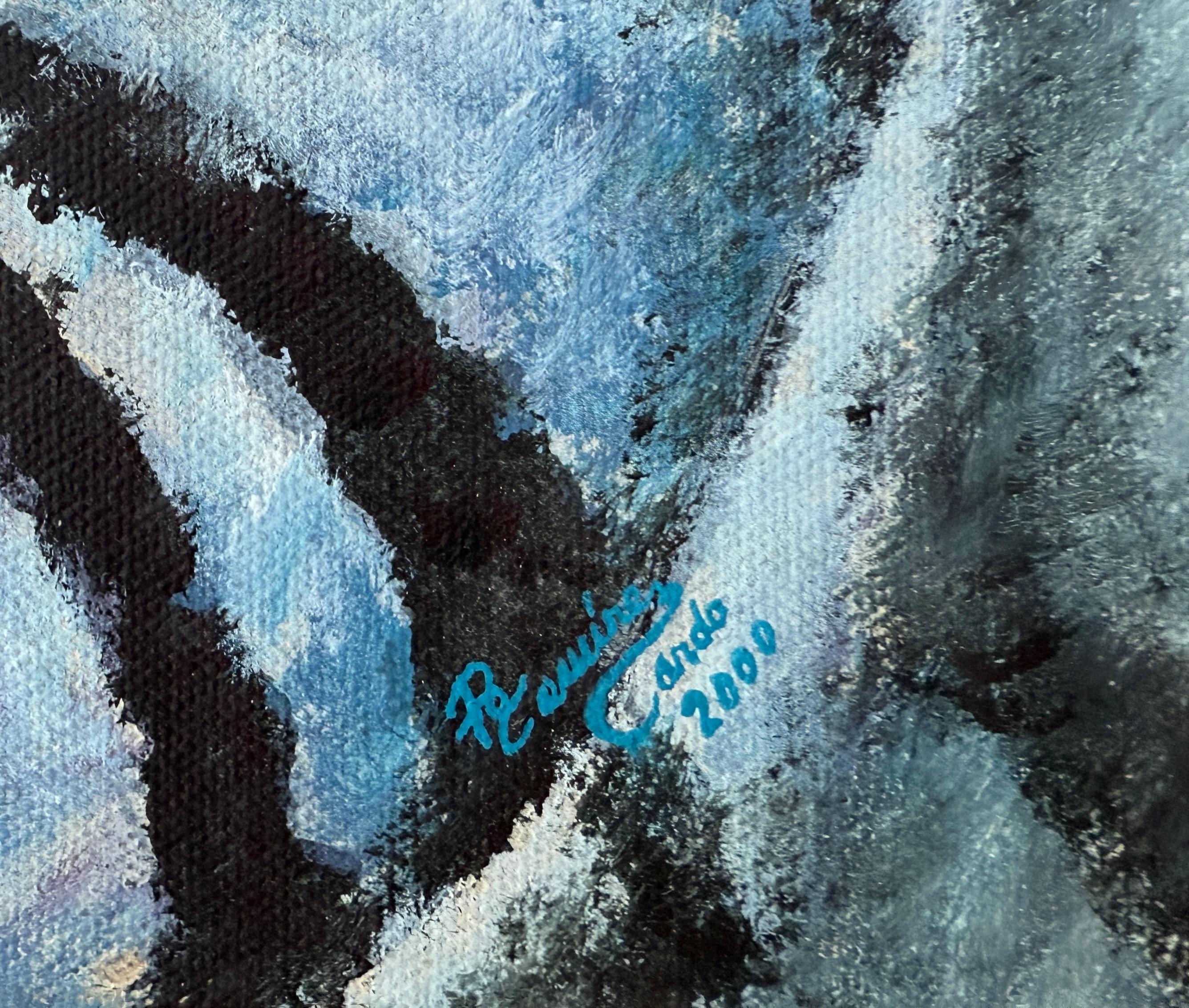 Tigers Acrylic and oil on canvas painting - Painting by Rodolfo Ramirez Cardo