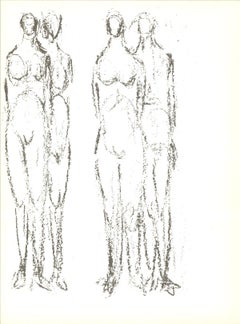 1966 Rodolphe Raoul Ubac 
Deux couples
 Cubism Black 
White France Lithograph