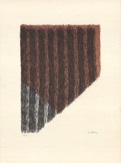 1968 Rodolphe Raoul Ubac 'Abstrakte Komposition' Abstrakt Brown Frankreich Lithographie