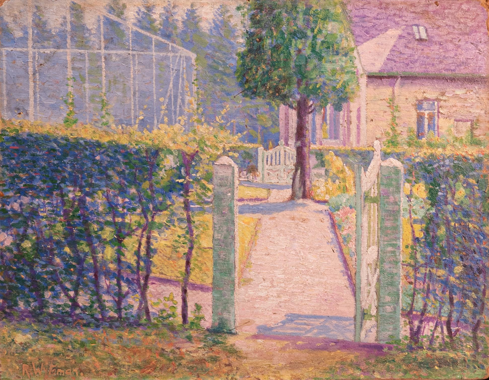 Impressionist painting of a house in the sun (1920s) by Rudolph Wytsman - Painting by Rodolphe Wytsman