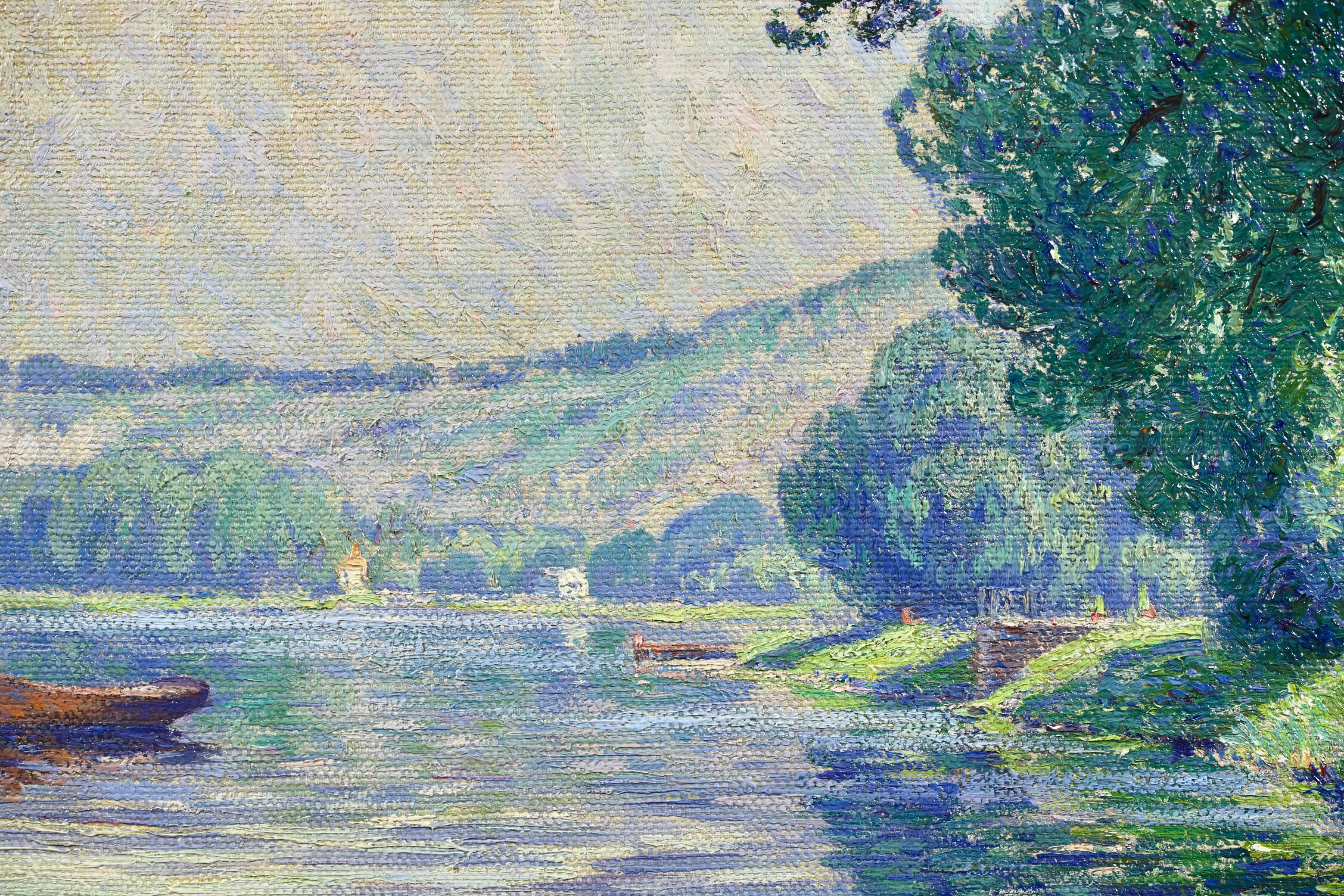 Verano en el Mosa - Landscape Painting Marrón de Rodolphe Wytsman