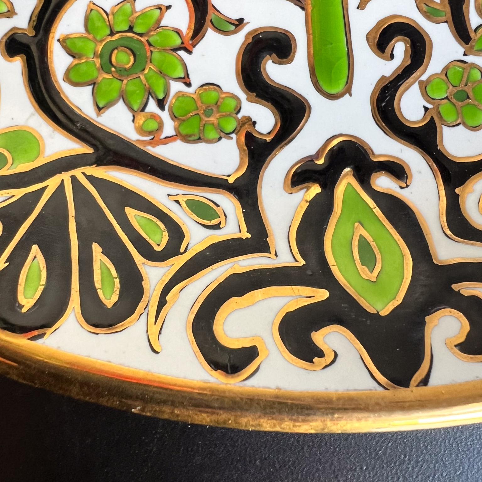 Ceramic Rodos Keramik Hand Painted Green Plate Decorative Wall Decor For Sale