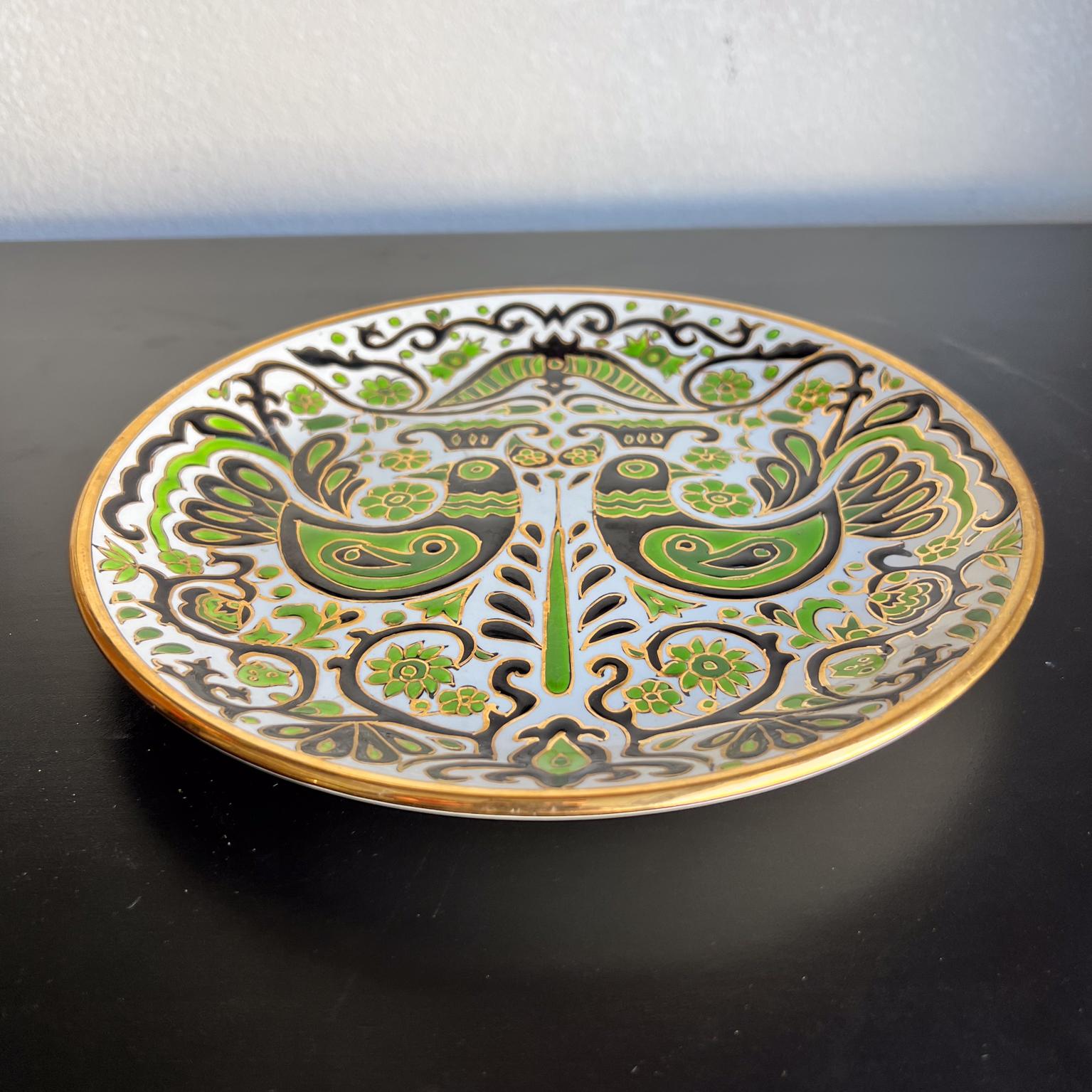 Rodos Keramik Hand Painted Green Plate Decorative Wall Decor For Sale 1
