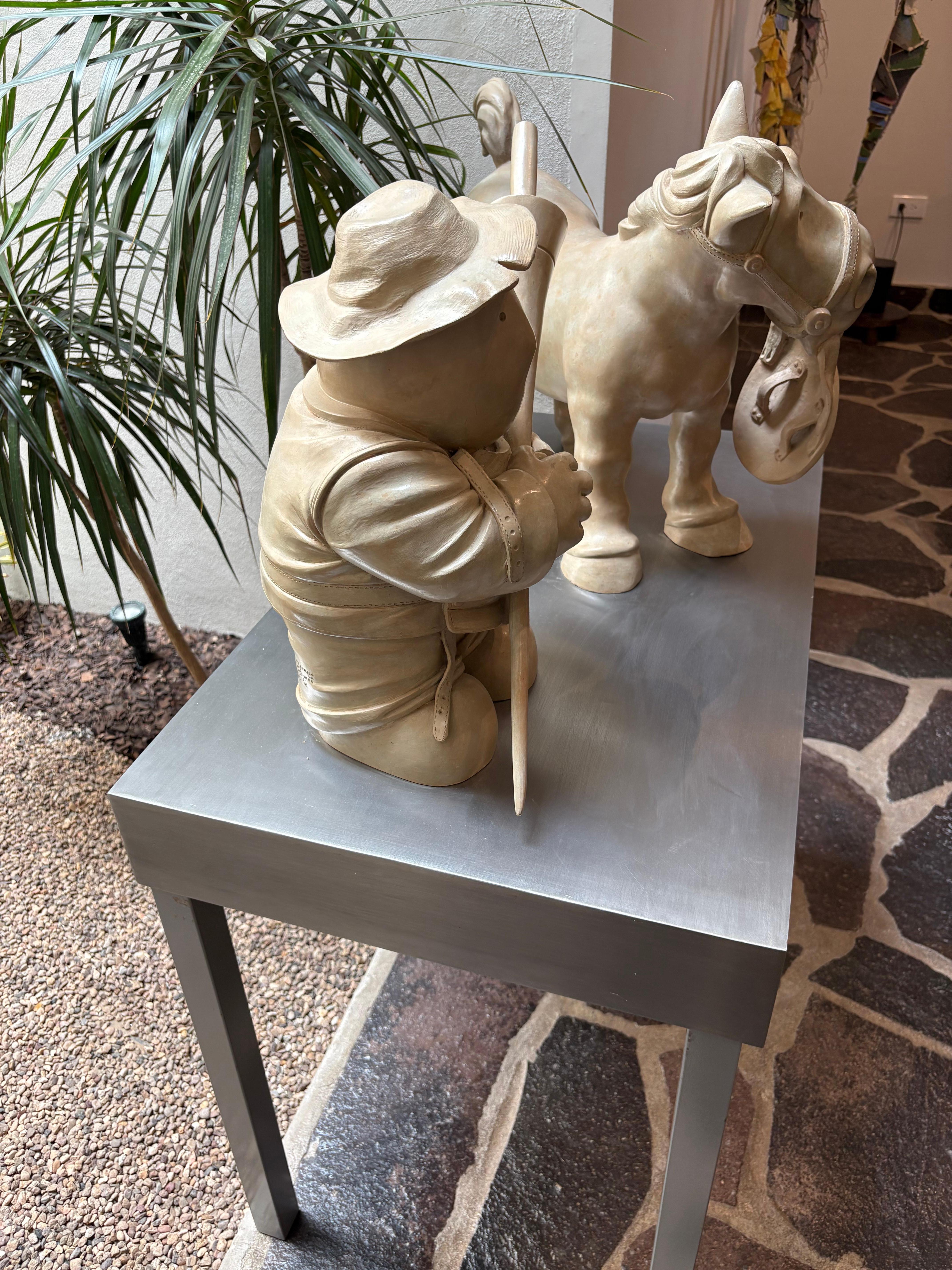 Sancho y Rocinante En Busca de Cervantes - Sculpture by Rodrigo de la Sierra