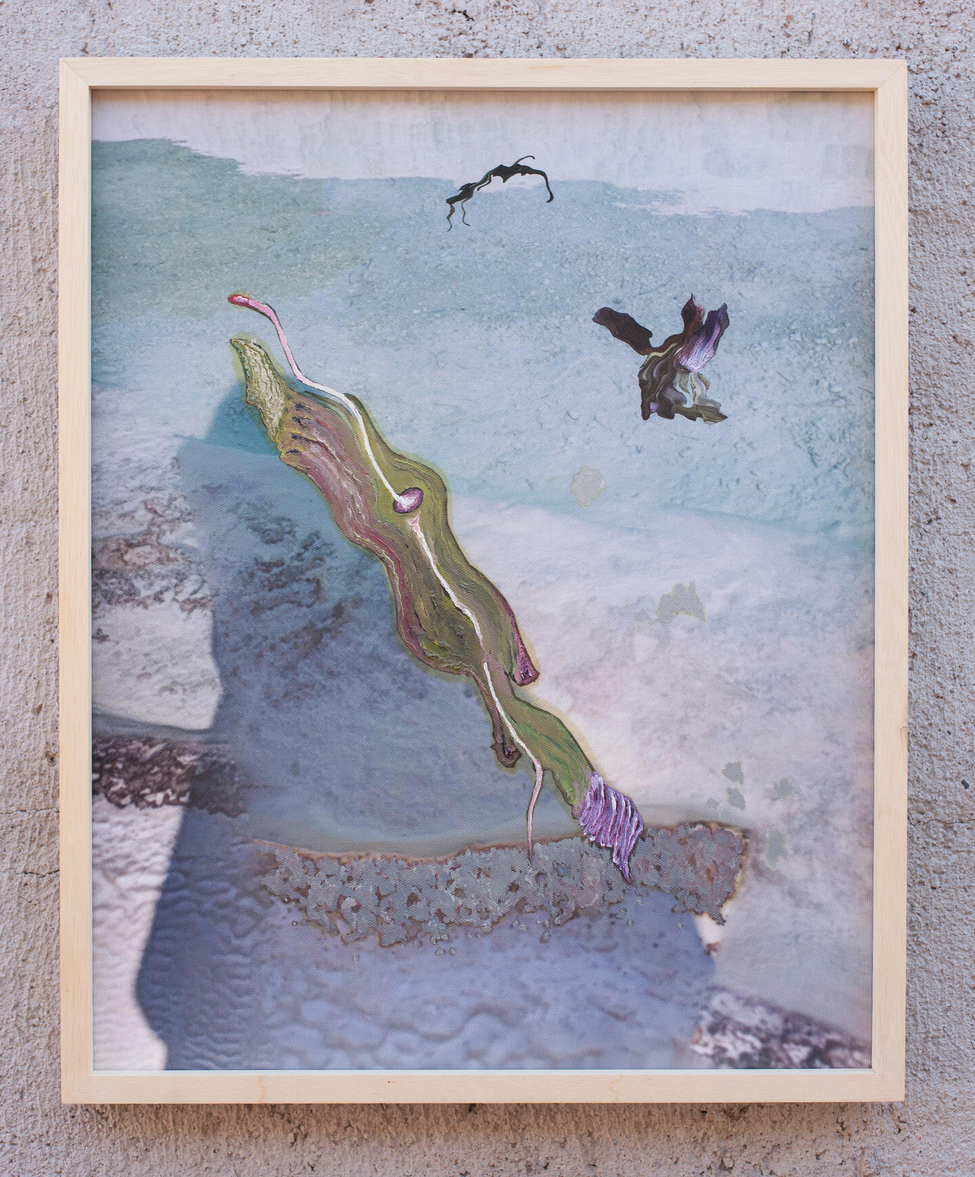 Sin título II, 2024 de Rodrigo Etem
De la serie Medium - Tiempo de pantalla
Técnica mixta (óleo, impresión giclée) sobre lienzo
Marupá madera Enmarcado
Tamaño del marco: 52 cm de alto x 41,5 cm de ancho x 3 cm de fondo. 

En este proyecto, que