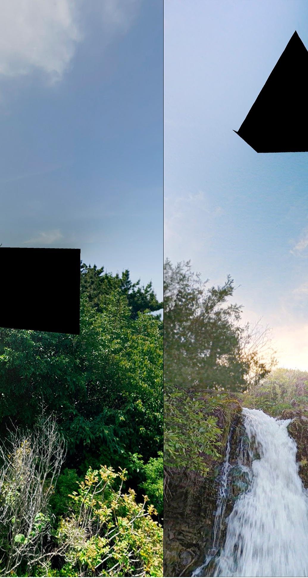 Diptych 4, from the series All the faults of the world, Printed on canvas - Contemporary Photograph by RODRIGO ETEM