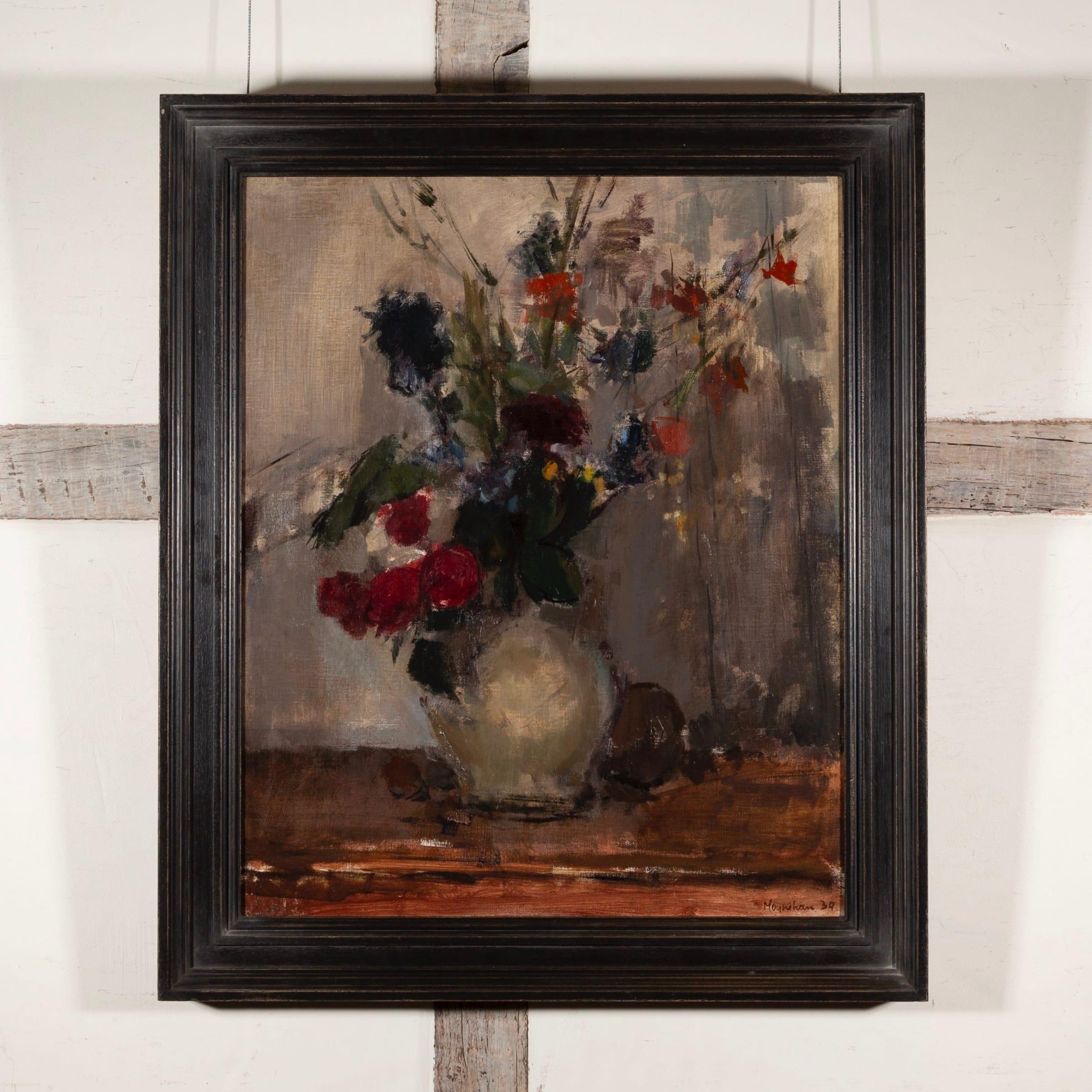 Natura morta, Fiori (3), Olio su tela di Rodrigo Moynihan, 1939 in vendita 1