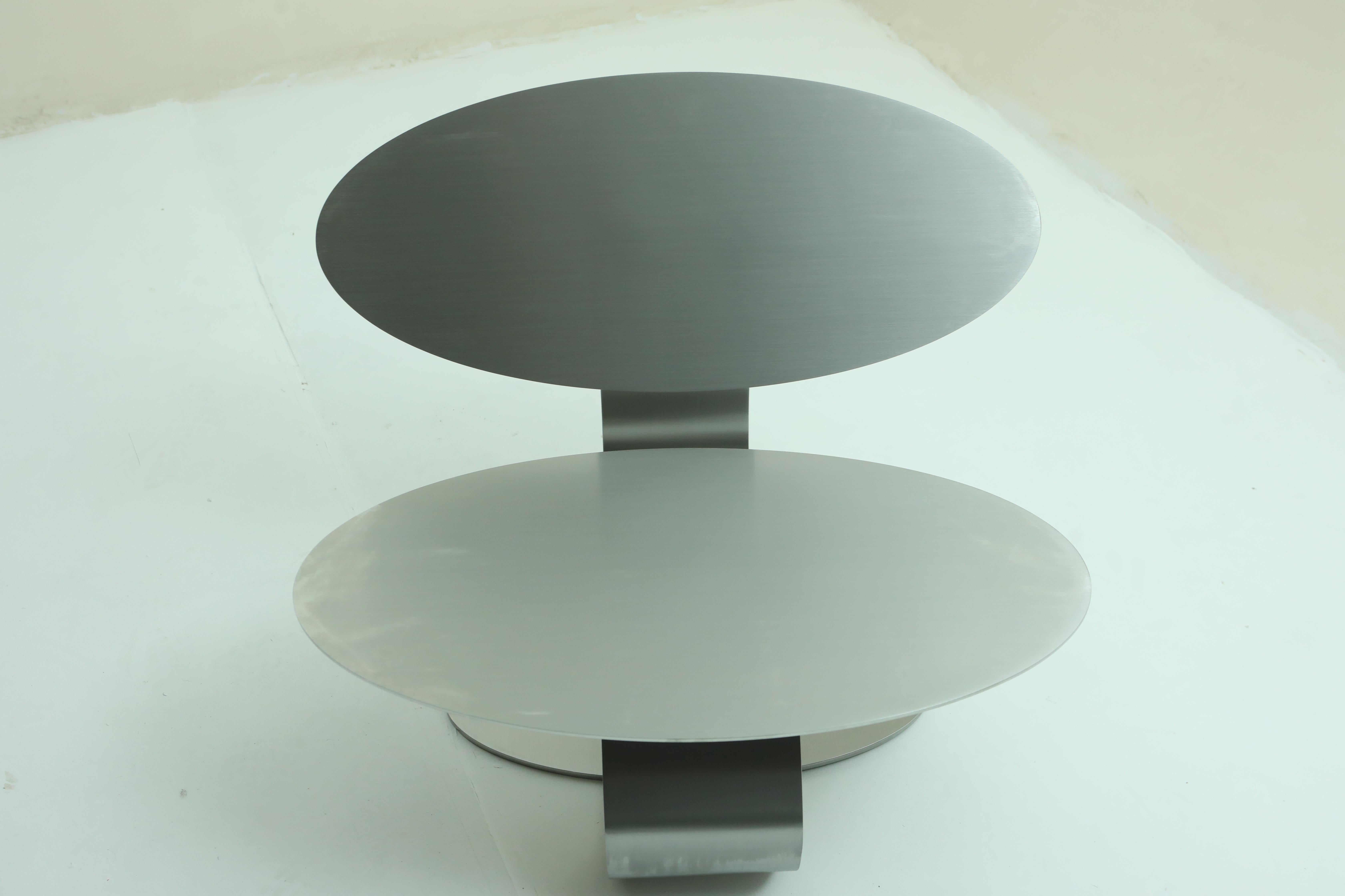 Silla contemporánea 3x4 de acero inoxidable del diseñador brasileño Rodrigo Ohtake, 1/4 Pulido en venta