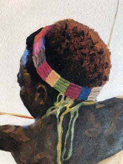 The African and the Camera: Contemporary Figurative Oil Painting of Camera