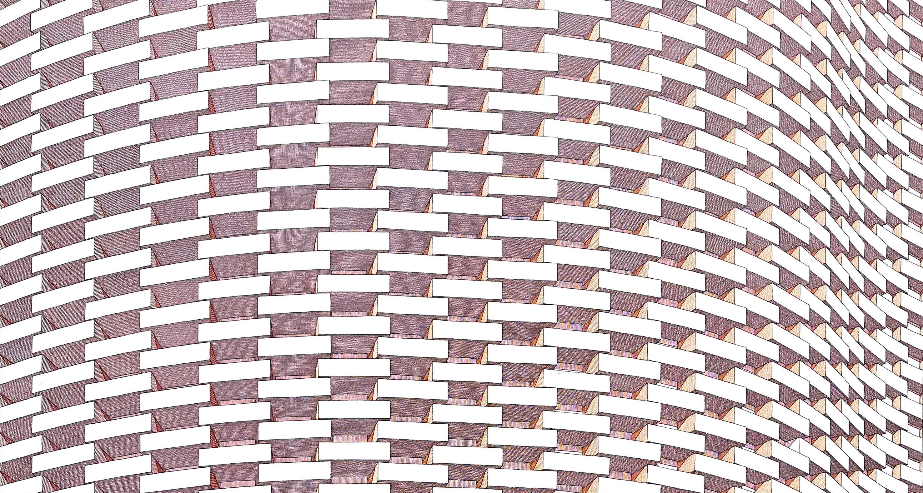 Aparejo Curvo. Dalla serie Le illusioni della linea - Painting Astratto di Rodrigo Spinel 