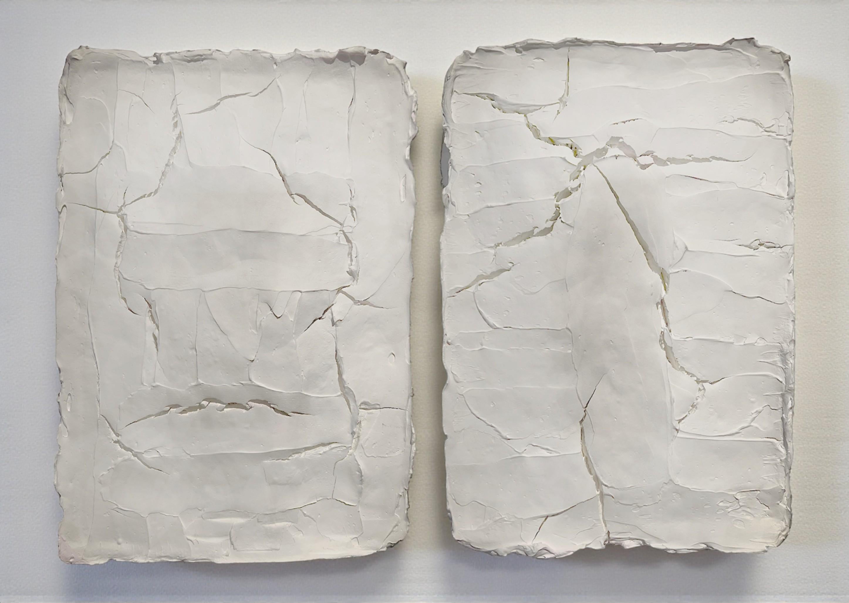 Ragisména series White M2 and M1, Diptych, Abstract Sculpture - Mixed Media Art by Rodrigo Zuliani Hauck Zampol