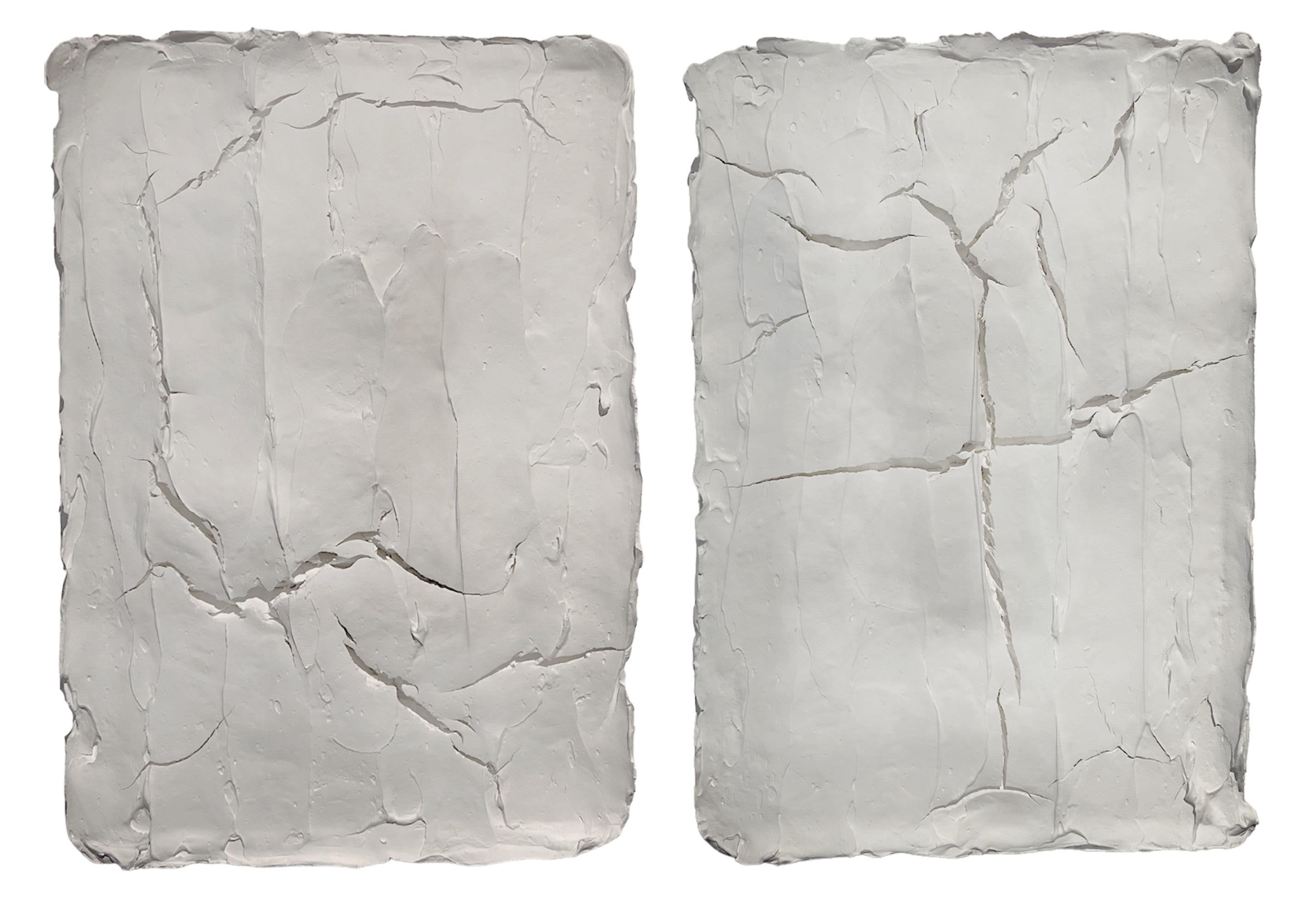 Ragisména Serie White M3 und M4, Diptychon, Abstrakte Skulptur