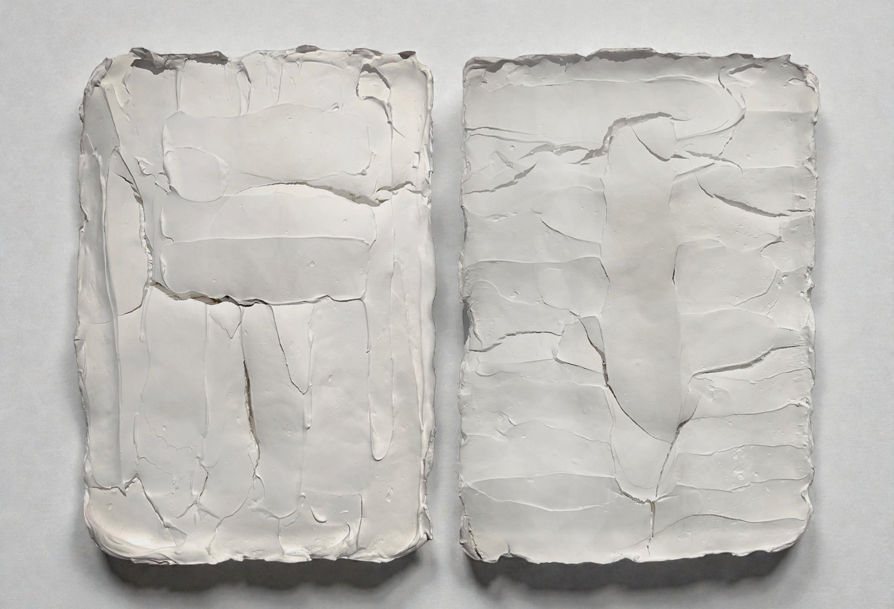 Ragisména series White M6 and M5, Diptych, Abstract Sculpture