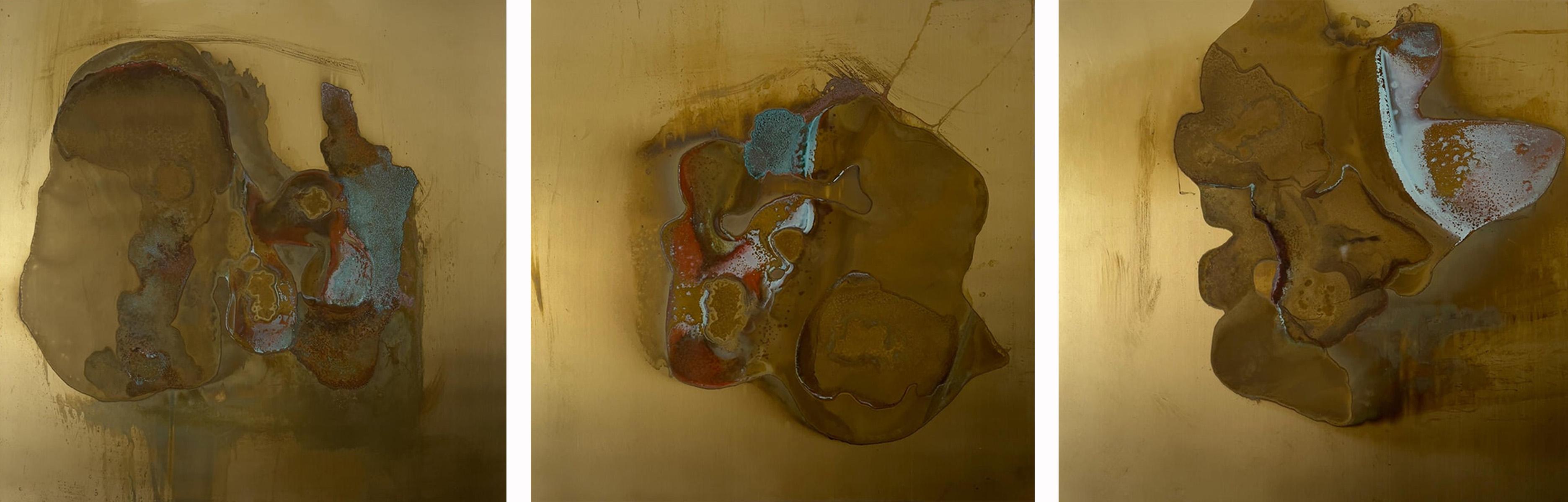 Umbra series 13, 14, 15 Tríptico, Escultura mural abstracta