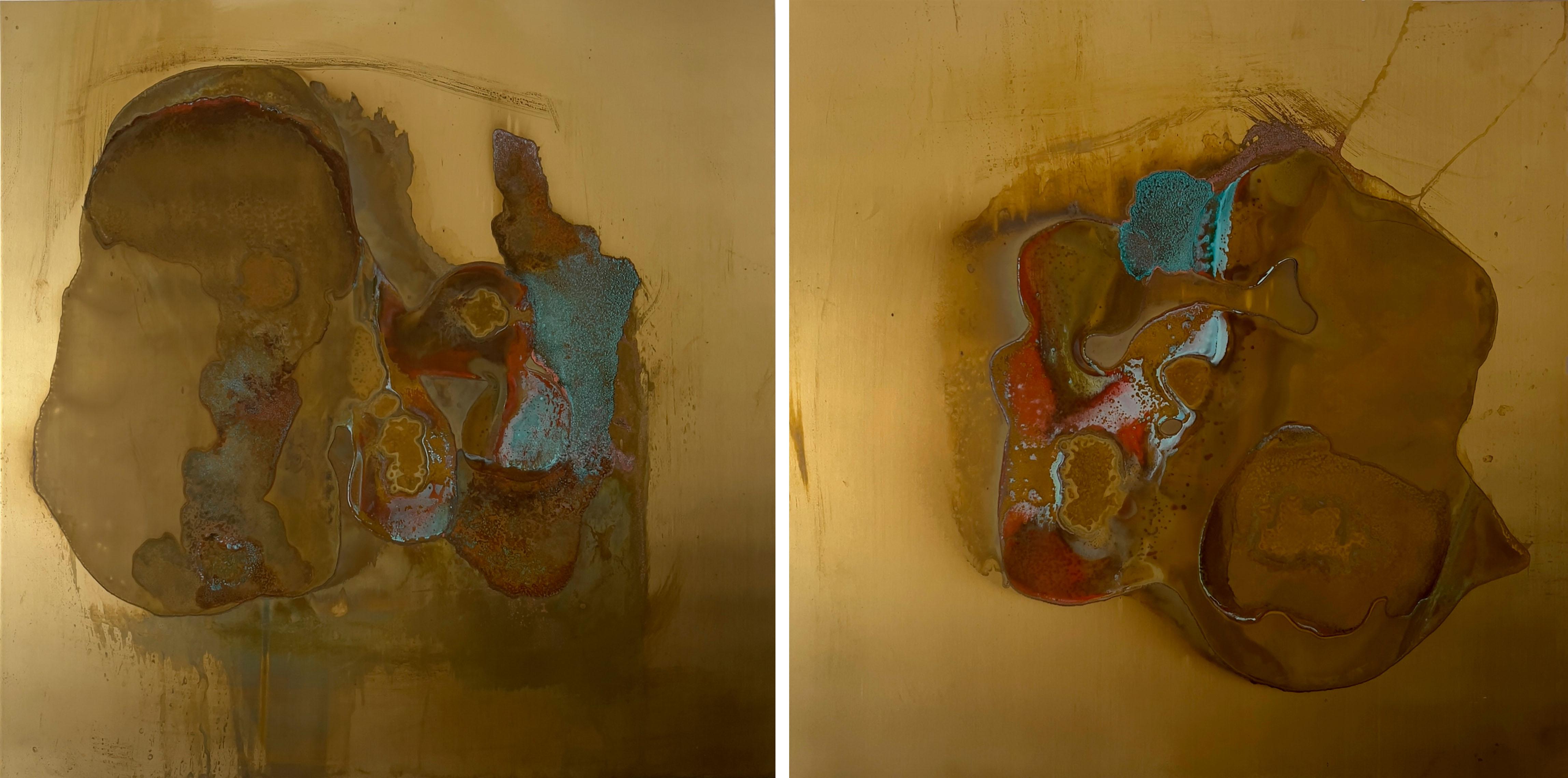 Umbra series 13 y 14, Díptico. Escultura mural abstracta