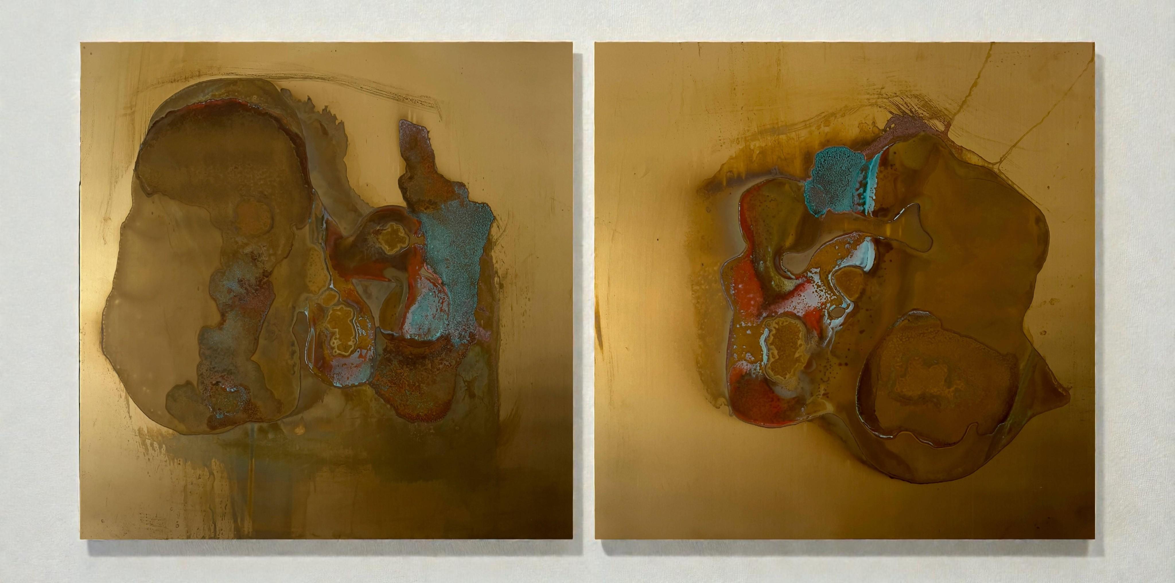 Umbra series 13 and 14, Diptych. Abstract Wall Sculpture