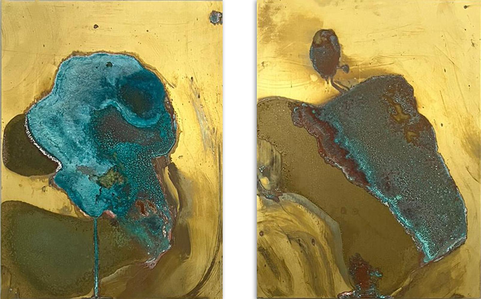  Umbra series 16 and 17 Diptych, Abstract Wall Sculpture 