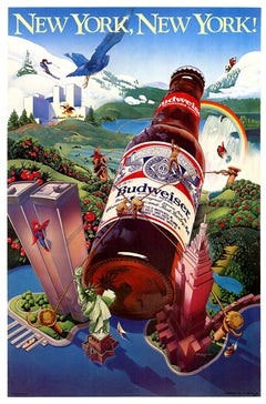 New York, New York — Budweiser Surreal Advertising Poster, 1982, Rodriguez