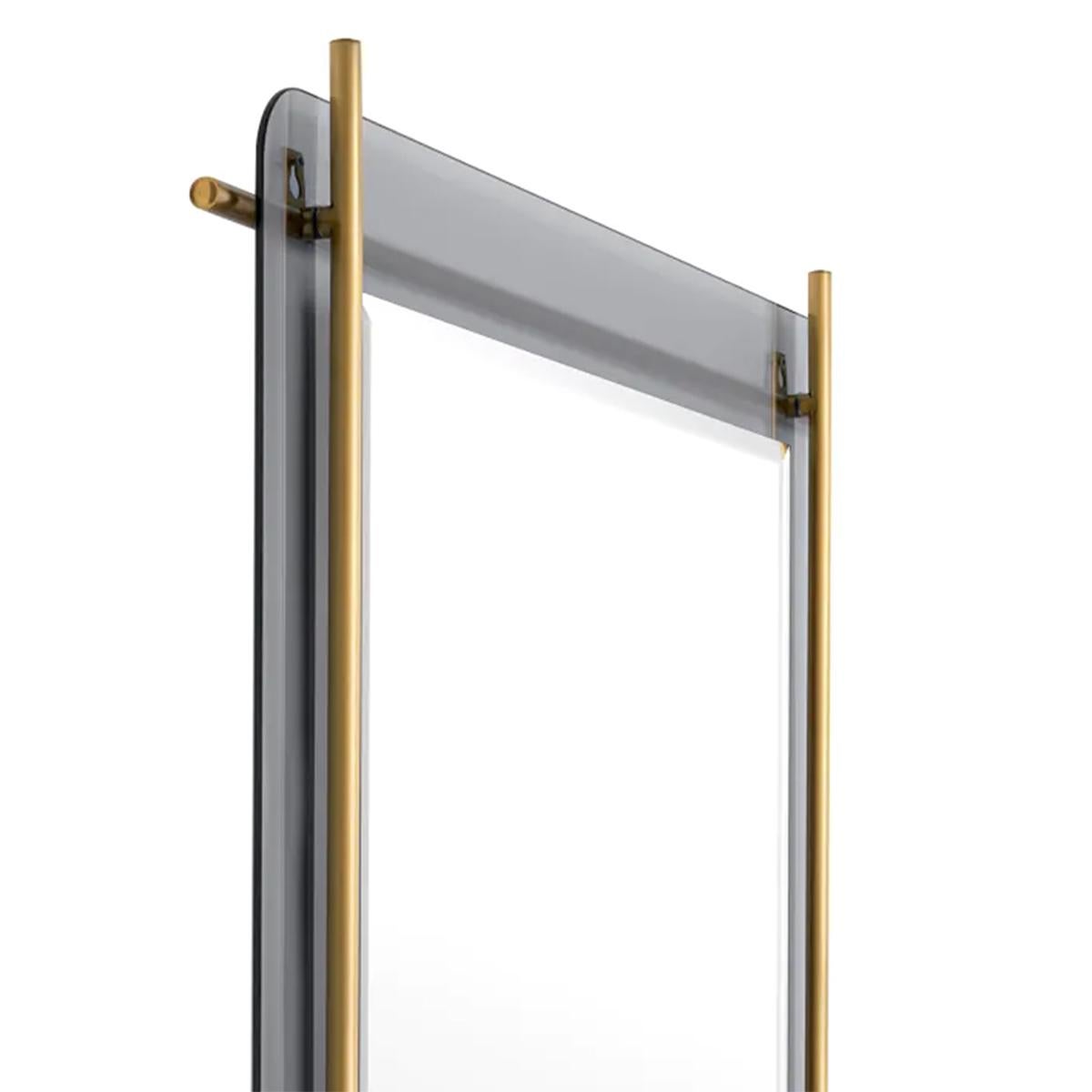 Contemporary Rods Square Mirror For Sale