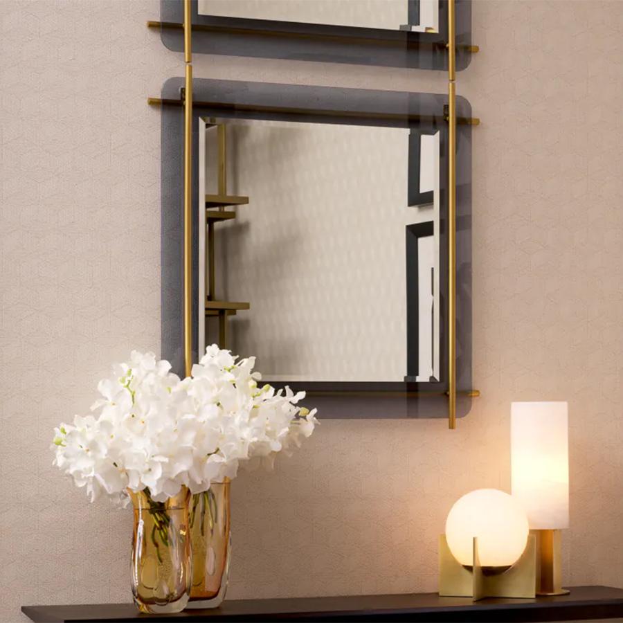 Brass Rods Square Mirror For Sale