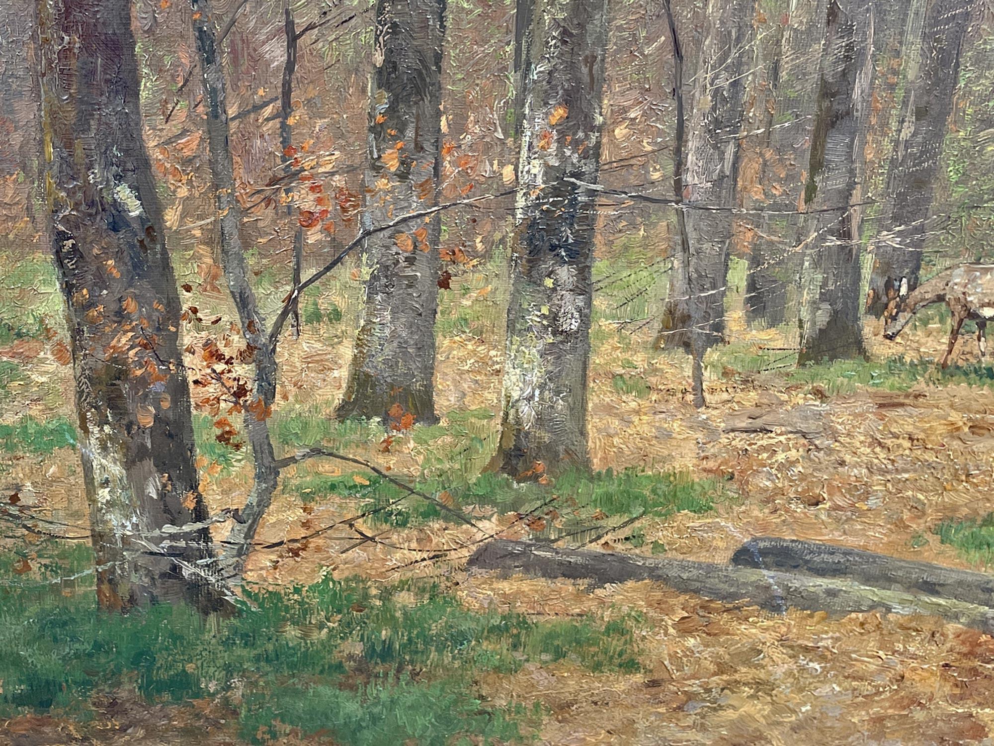 Roe Deer in the Woods, Öl auf Leinwand, Gemälde von Nelson Gray Kinsley im Angebot 2