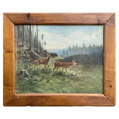 Roe Deer Painting Oil on Canvas