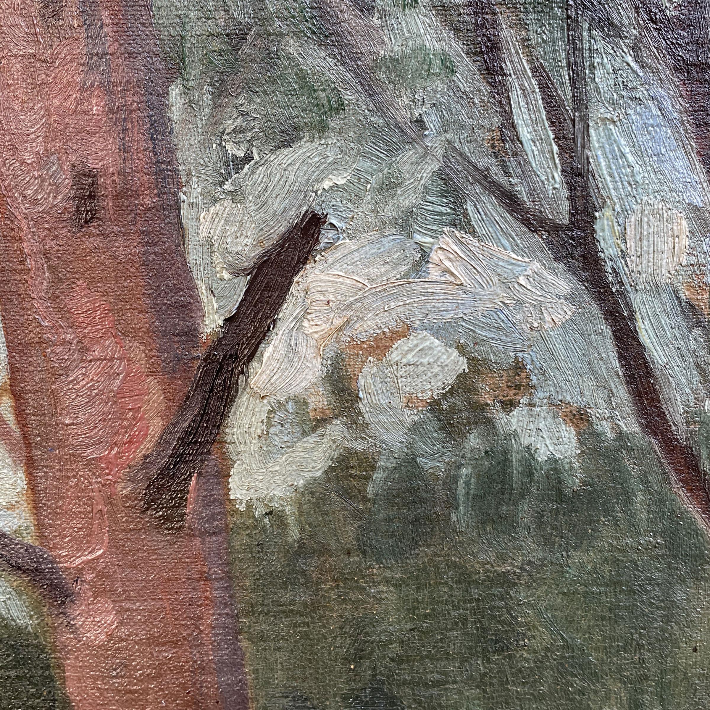 Roe Deer Painting, Oil on Canvas, Otto Fickentscher, 1910 3