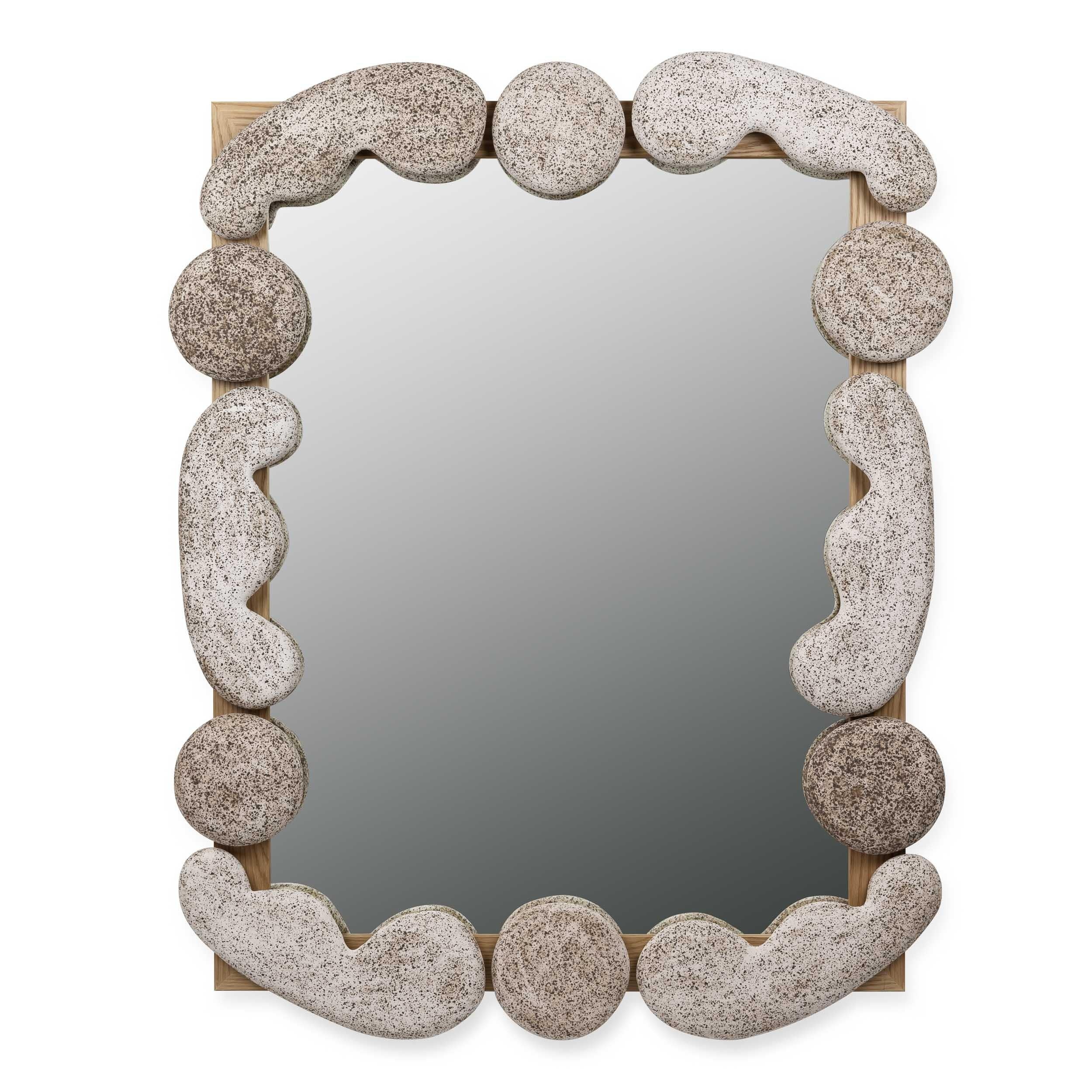 This piece is made of handbuilt ceramic speckled stoneware, with a custom made matte white glaze. Each piece is entirely handcrafted. 
Made in collaboration with Luft Tanaka

Comes with a metal wall cleat for simple wall hanging

31