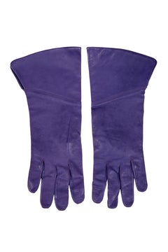 Roeckl Munich Purple Nappa Leather Gauntlet-Style Gloves with Flared Cuffs