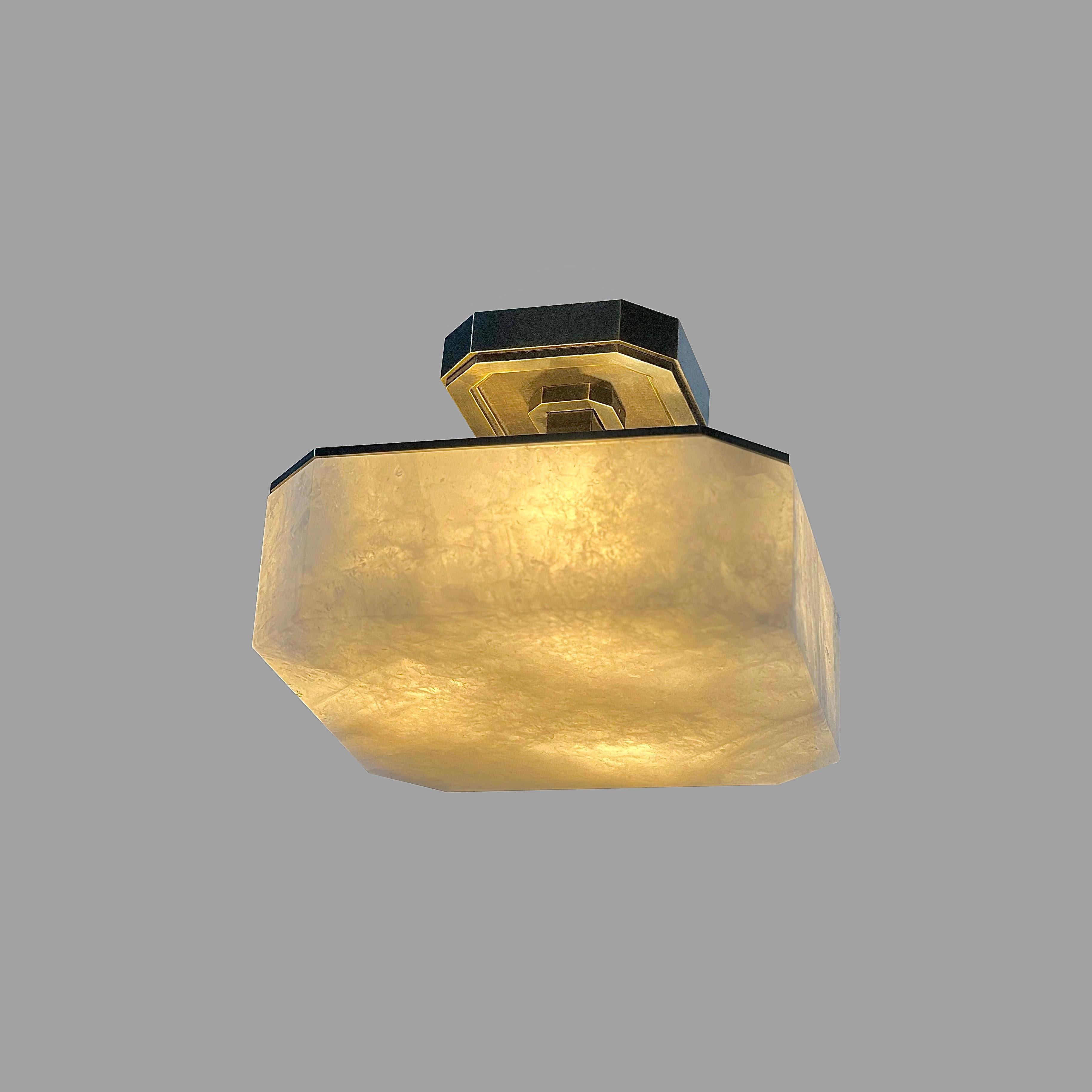 ROF12 Rock Crystal Semi Flushmount By Phoenix In New Condition For Sale In New York, NY