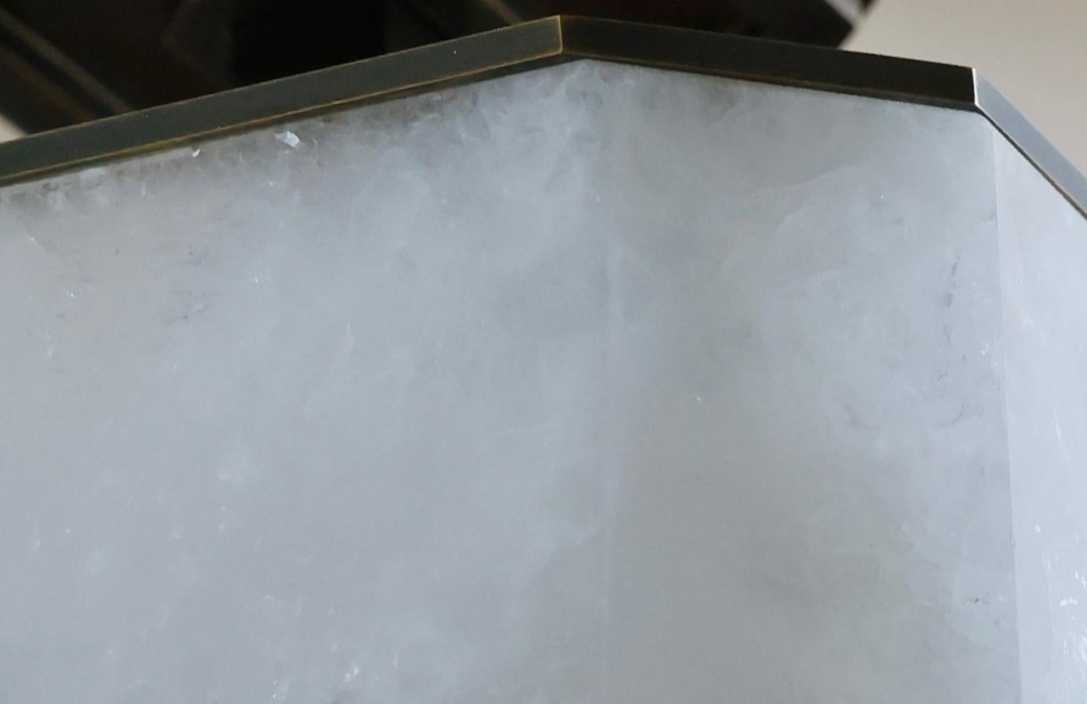 Contemporary ROF12 Rock Crystal Semi Flushmount By Phoenix For Sale