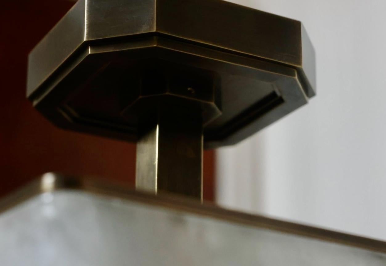 Rock crystal semi flushmount with aged brass decorations,created by Phoenix,metal finish upon request.

Four E12 sockets are installed,240w total.

