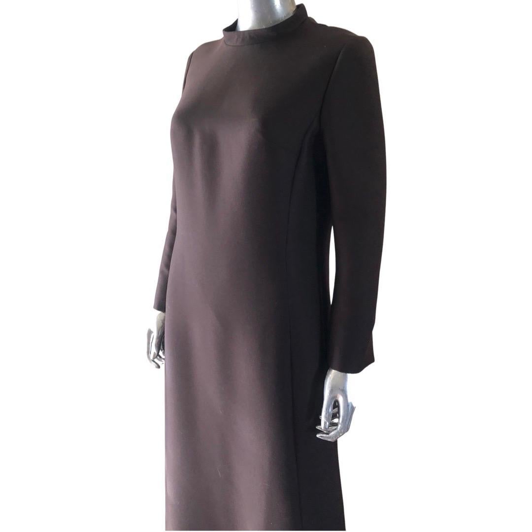 Rogaire London Vintage 70s Custom Evening Dress W/Mink & Beaded Trim Size 10-12 For Sale 2