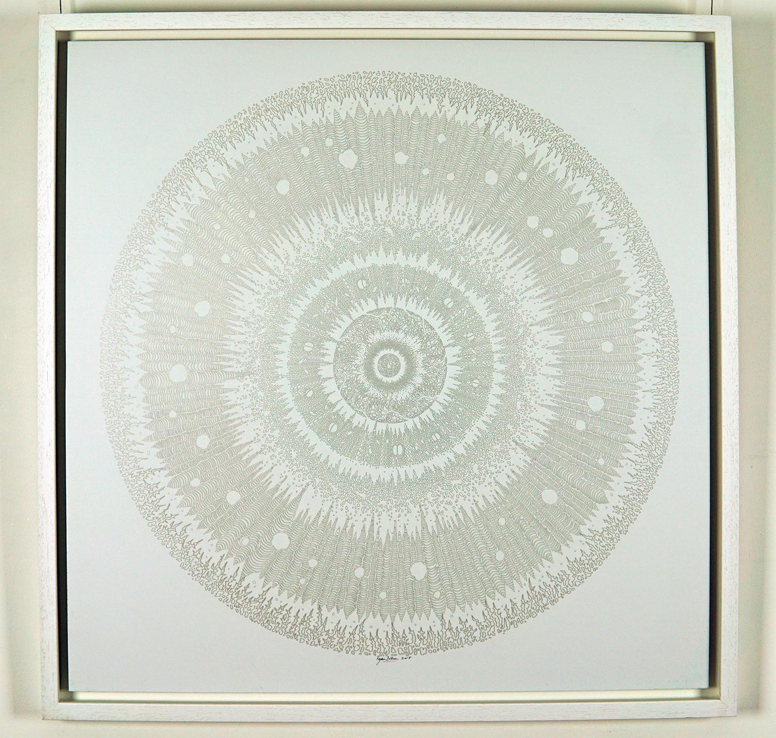 Mandala Variations - Silver 1 - Painting by Rogan Brown