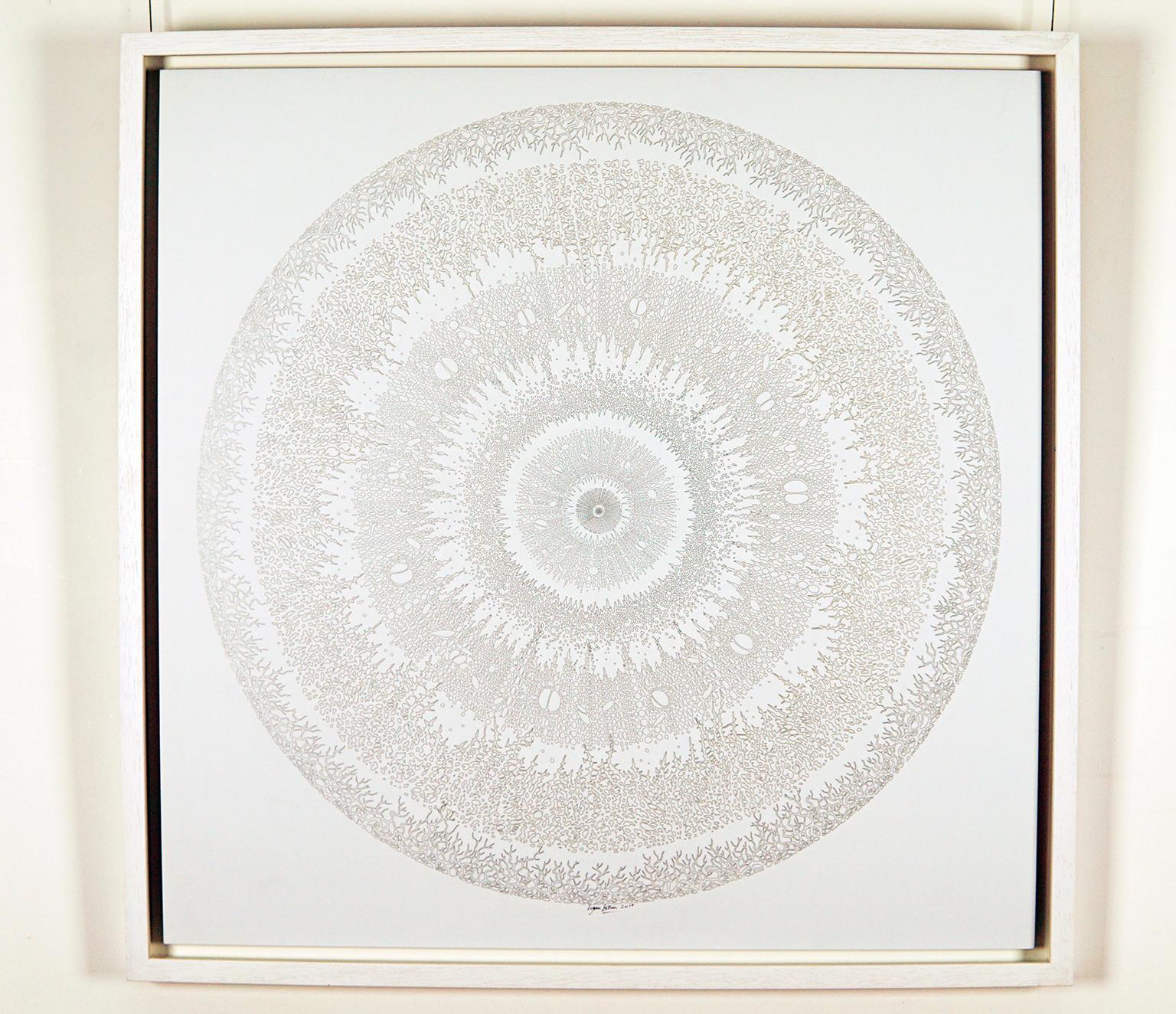 Mandala Variations - Silver 2 - Painting by Rogan Brown