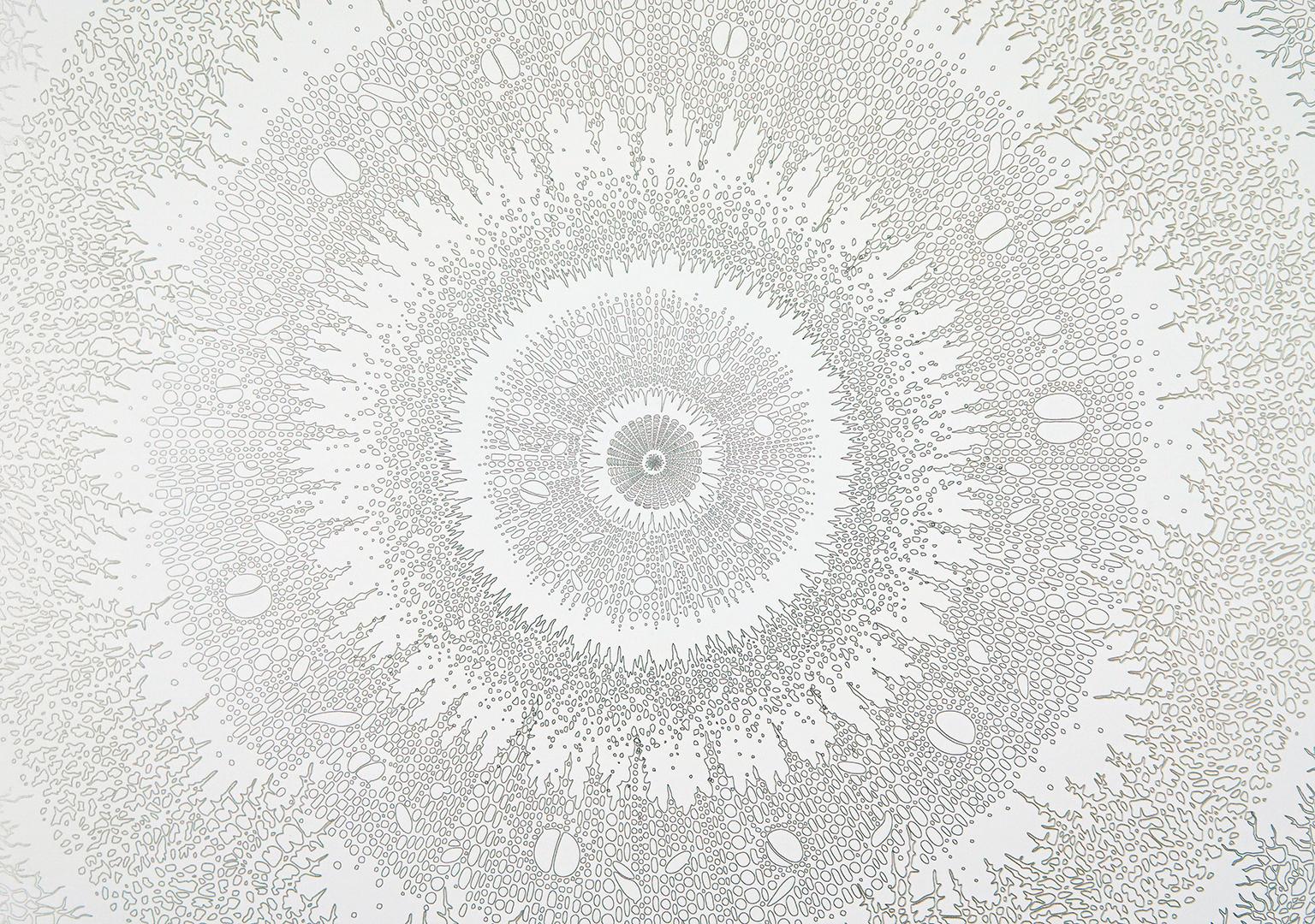 Mandala Variations - Silver 2 - Contemporary Painting by Rogan Brown