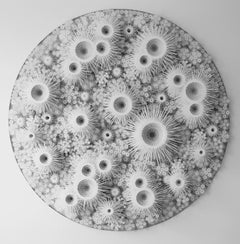 "Cell Constellation", Hand Cut, Laser Cut Paper Wall Relief Sculpture