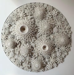 "Coral Mandala 2", scultura da parete in carta tagliata a mano e al laser