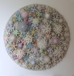 "Magic Circle Color", scultura da parete, taglio a mano, carta tagliata al laser
