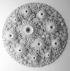"Magic Circle Variation", Hand Cut, Laser Cut Paper Wall Relief Sculpture