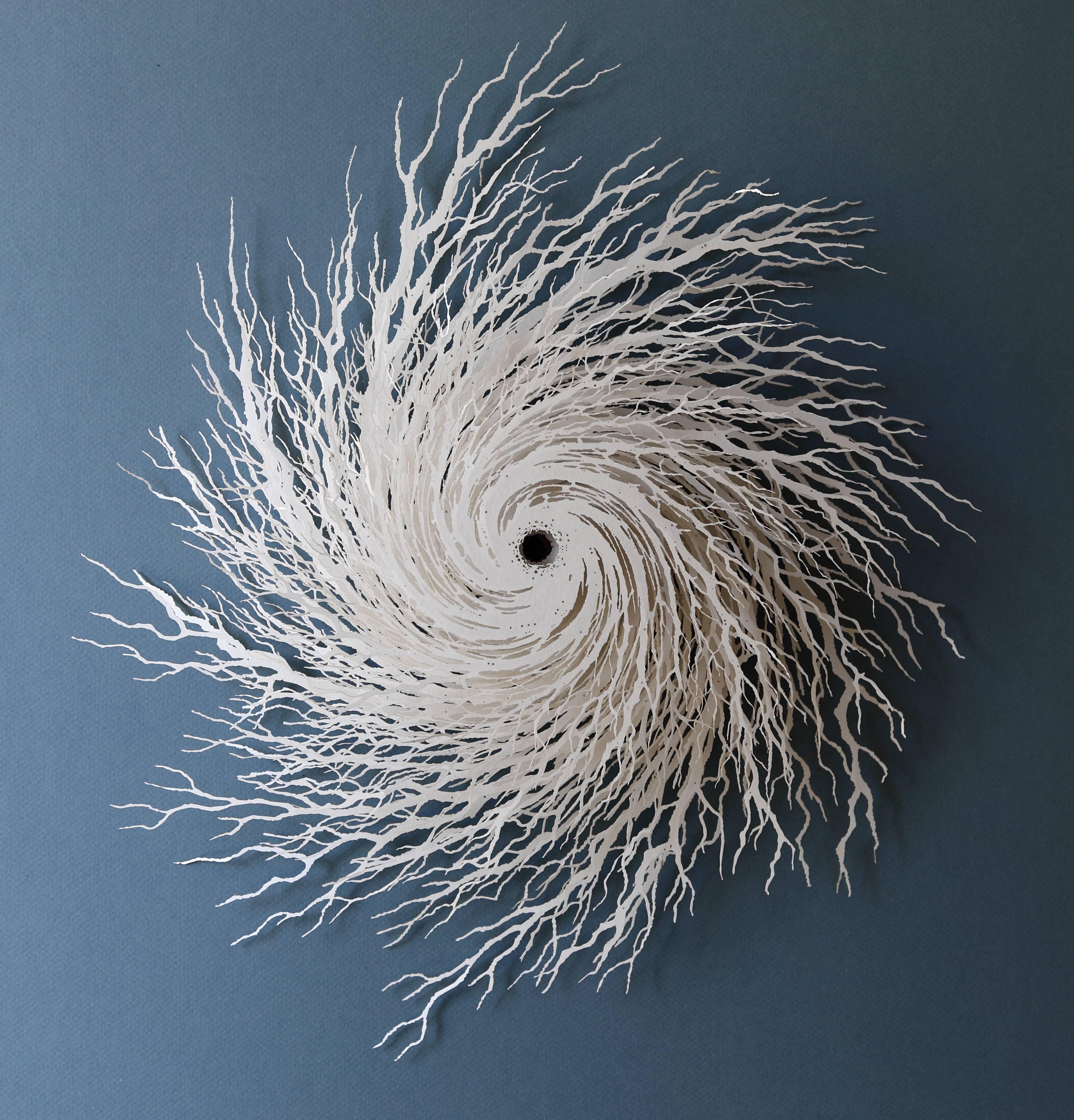 Rogan Brown Abstract Sculpture - "Whirlwind", Abstract Paper Wall Sculpture, Hand Cut, Laser Cut