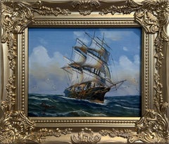 Rogan Maritime Ölgemälde auf Leinwand Segelschiff Seestück Gerahmte Nautische Kunst